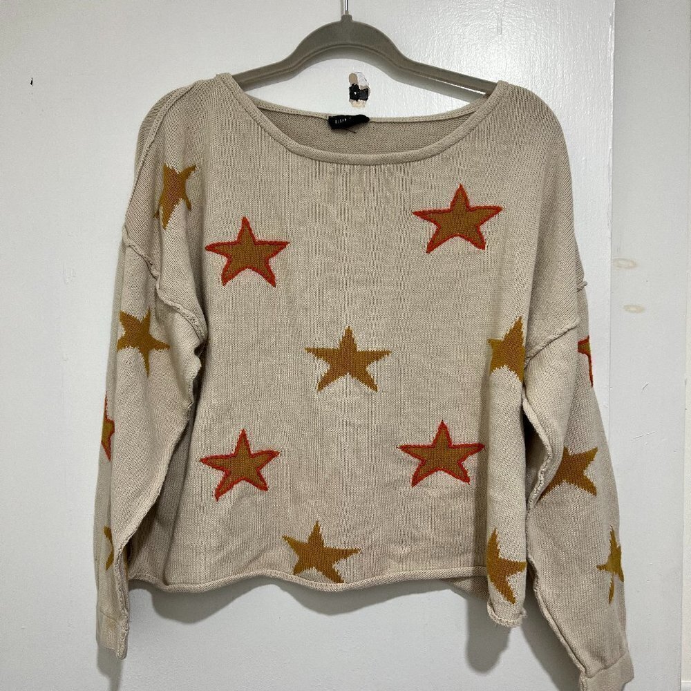 Vici 'Blank Paige' Sz M Star Sweater - Cropped  ⭐🌈 - Picture 2 of 9